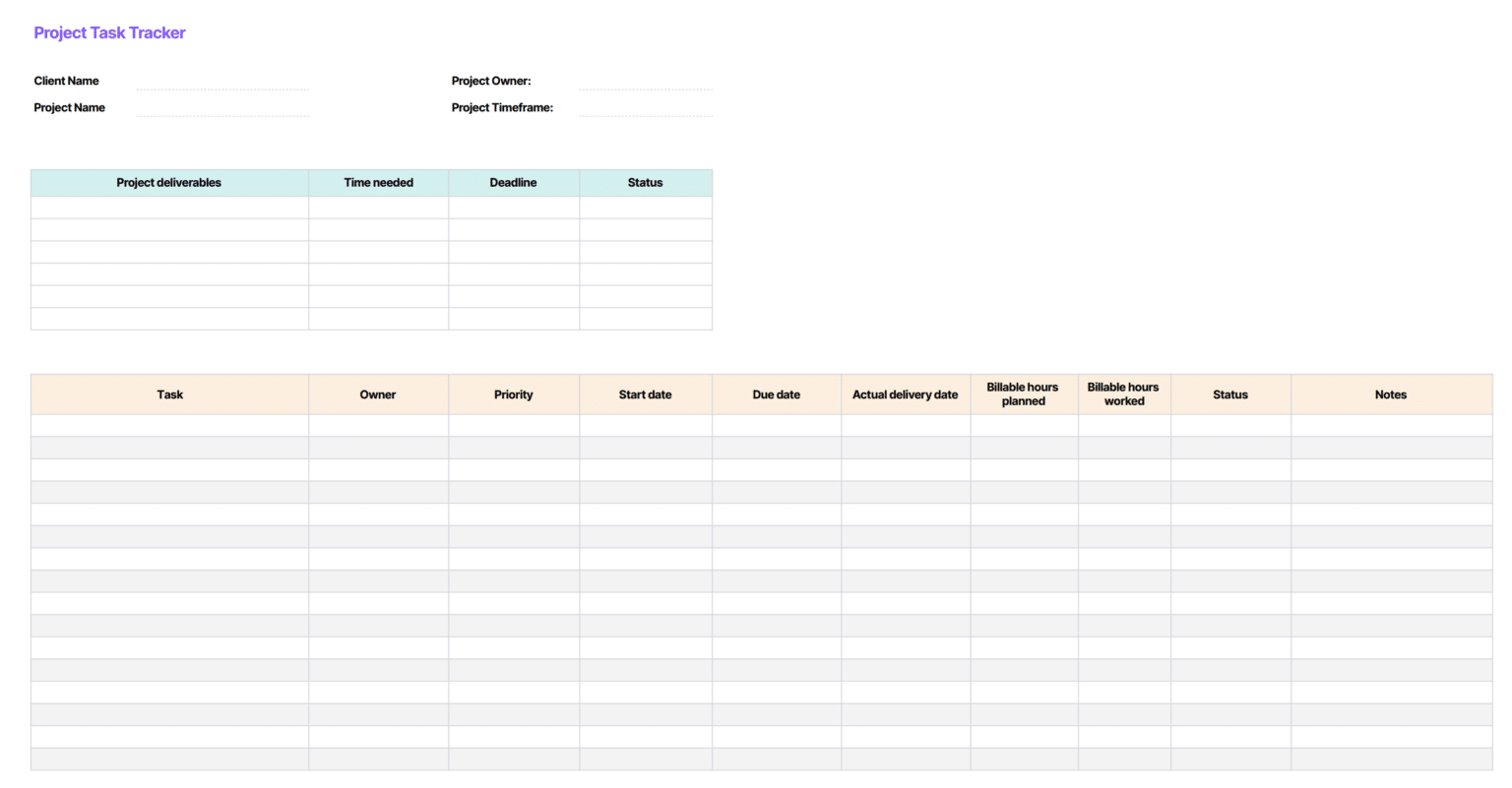 [FREE] Project Task Tracker Template: Excel, PDF, Google Sheets